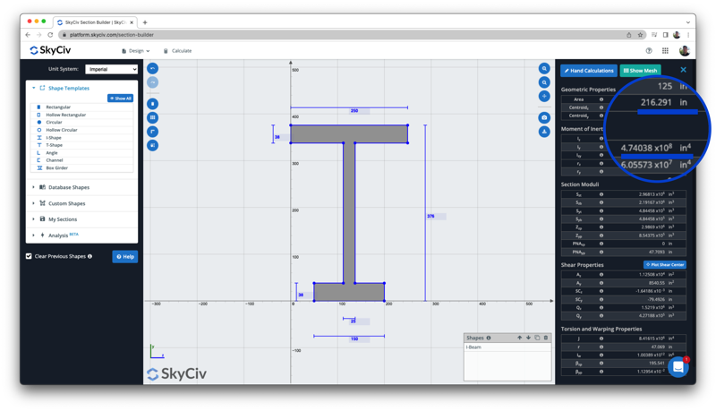 Moment of inertia calculator