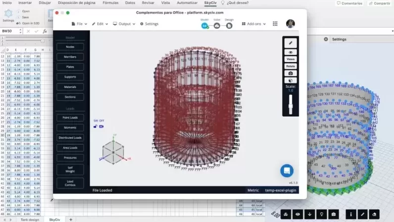 parametric modeling with excel plugin
