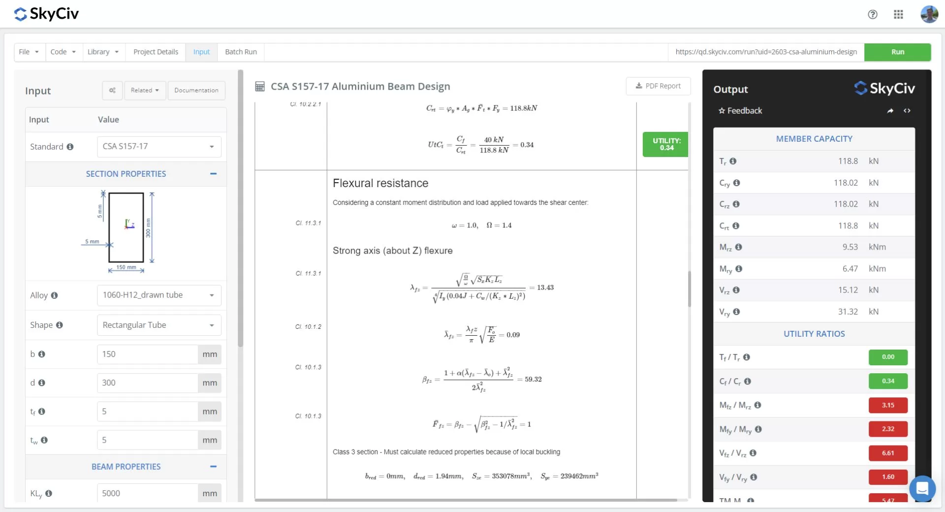 SkyCiv Beam 3D Render