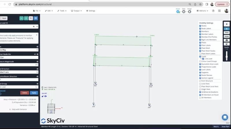 Simple SkyCiv Structural 3D Model Example